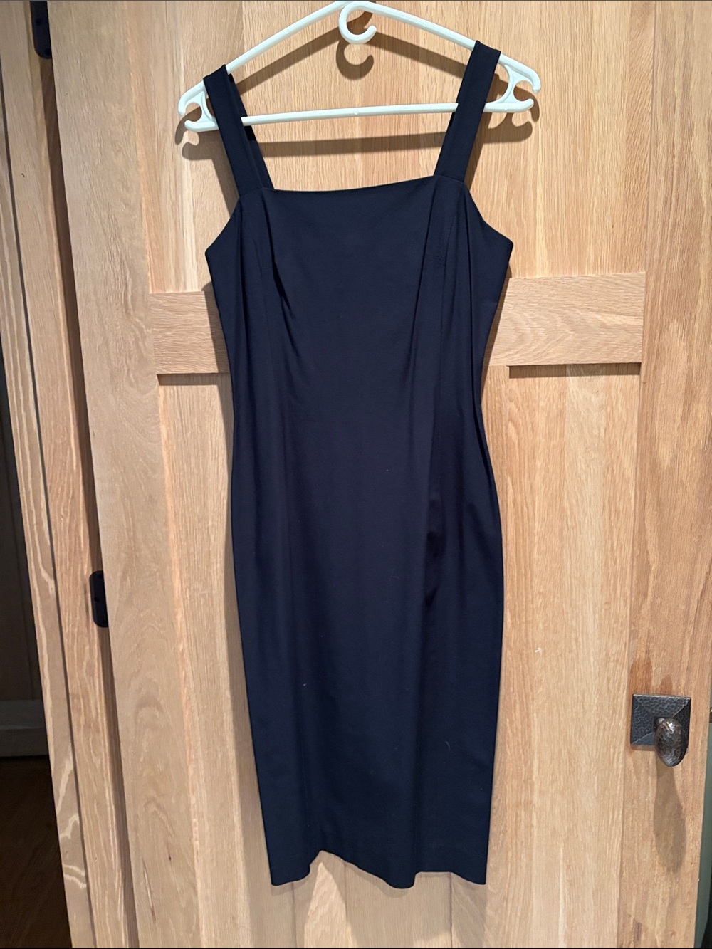 Ann Taylor Classic Black Square-Neck Sheath Dress